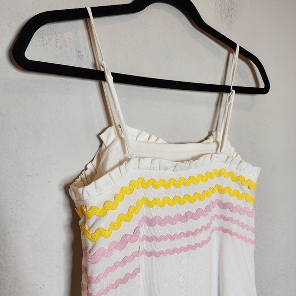 Lisa Marie Fernandez Target linen blend white/yellow/pink dress. XXS. Pockets - Picture 8 of 16